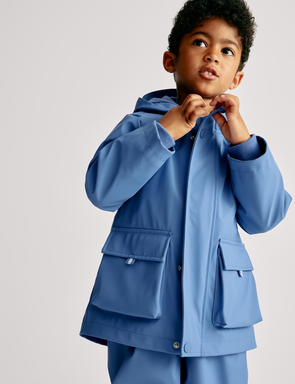 M&S Collection Boys Plain Fisherman Coat (6 Mths - 8 Yrs) - 6-7 Y - Blue, Blue