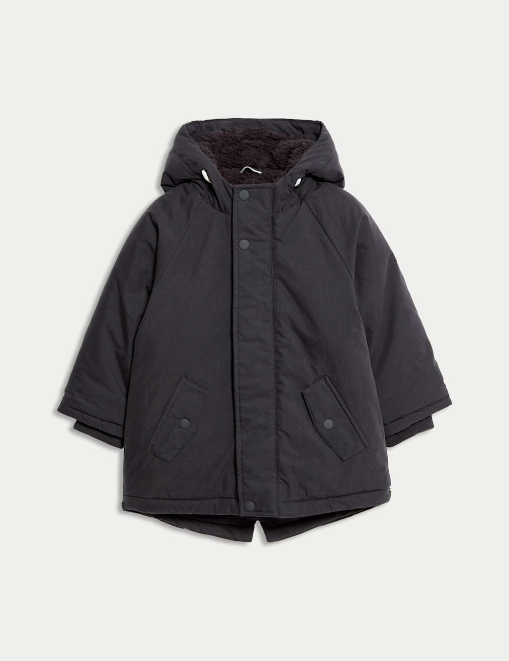 M&S Collection Boys Hooded Padded Parka Coat (2-8 Yrs) - 5-6 Y - Carbon, Carbon,Burnt Orange,Green