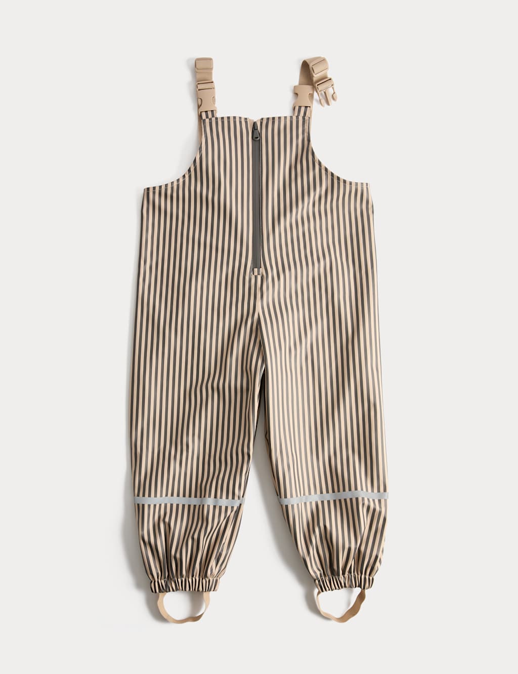 M&S Boys Shower Resistant Dungaree Trousers (2-8 Yrs) - 6-7 Years - Beige Mix