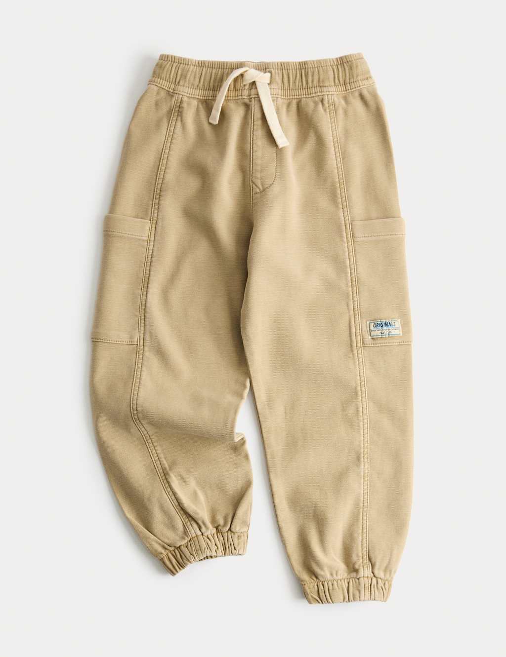 M&S Boys Cotton Rich Cargos (2-8 Yrs) - 5-6 Years - Natural