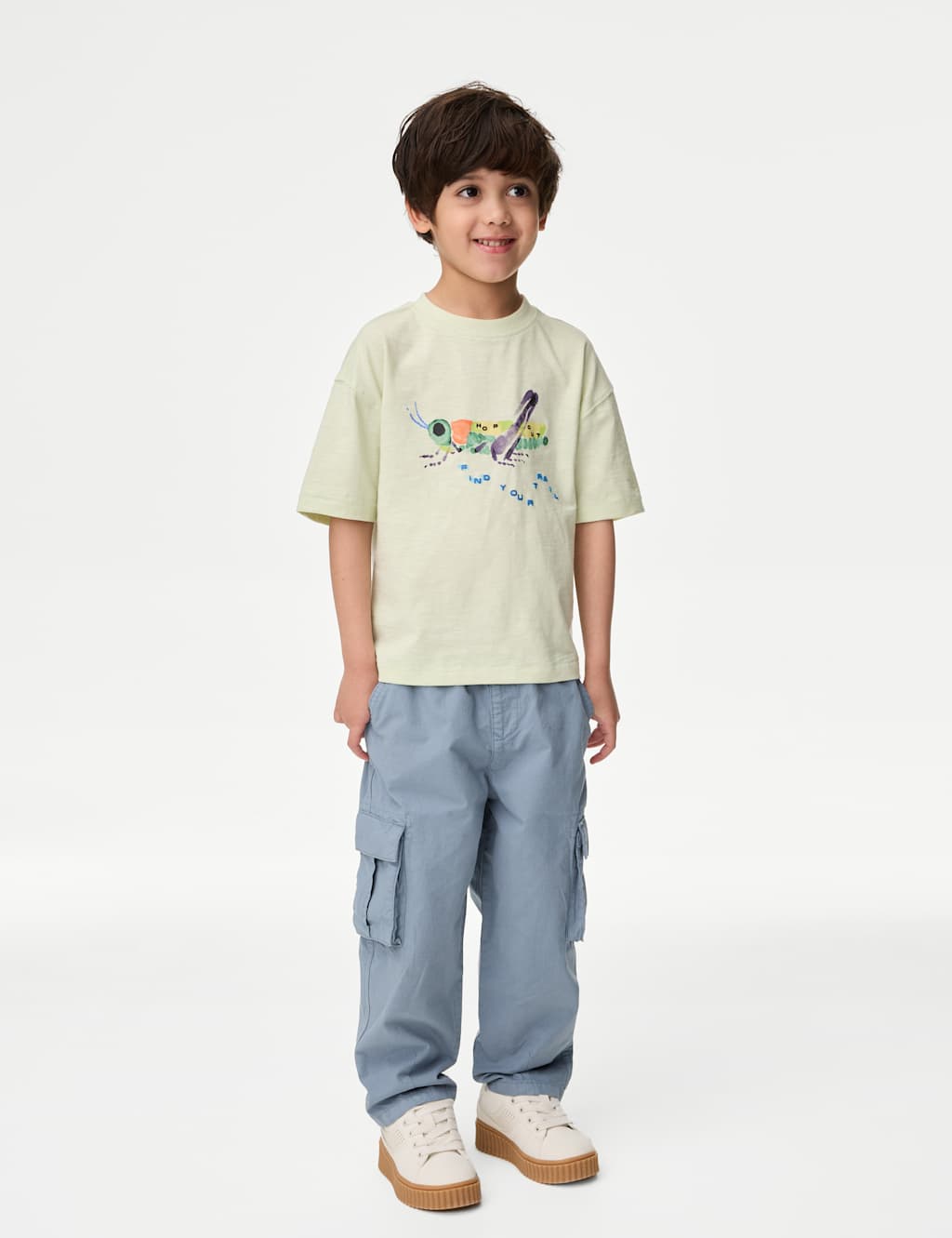 Pure Cotton Ripstop Cargo Trousers (2-8 Yrs)