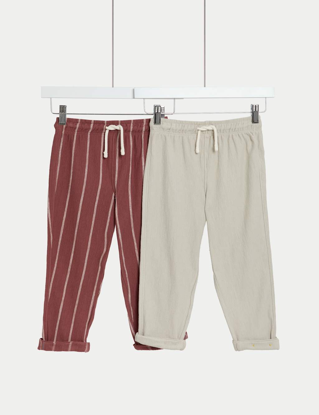 2pk Pure Cotton Trousers (2-8 Yrs)