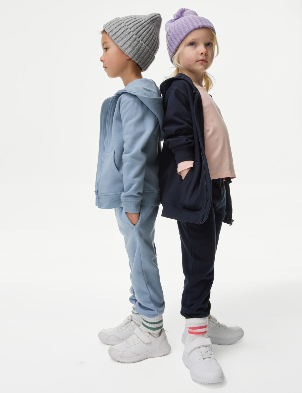 Girls Navy Joggers at M S