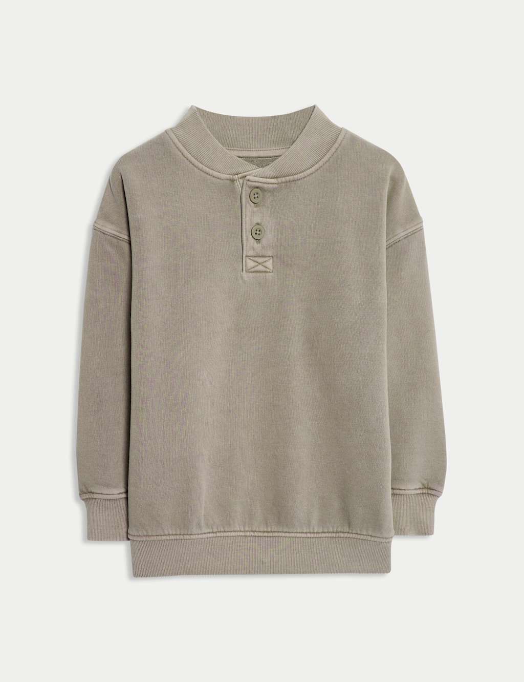 M&S Cotton Rich Sweatshirt (2-8 Yrs) Neutral