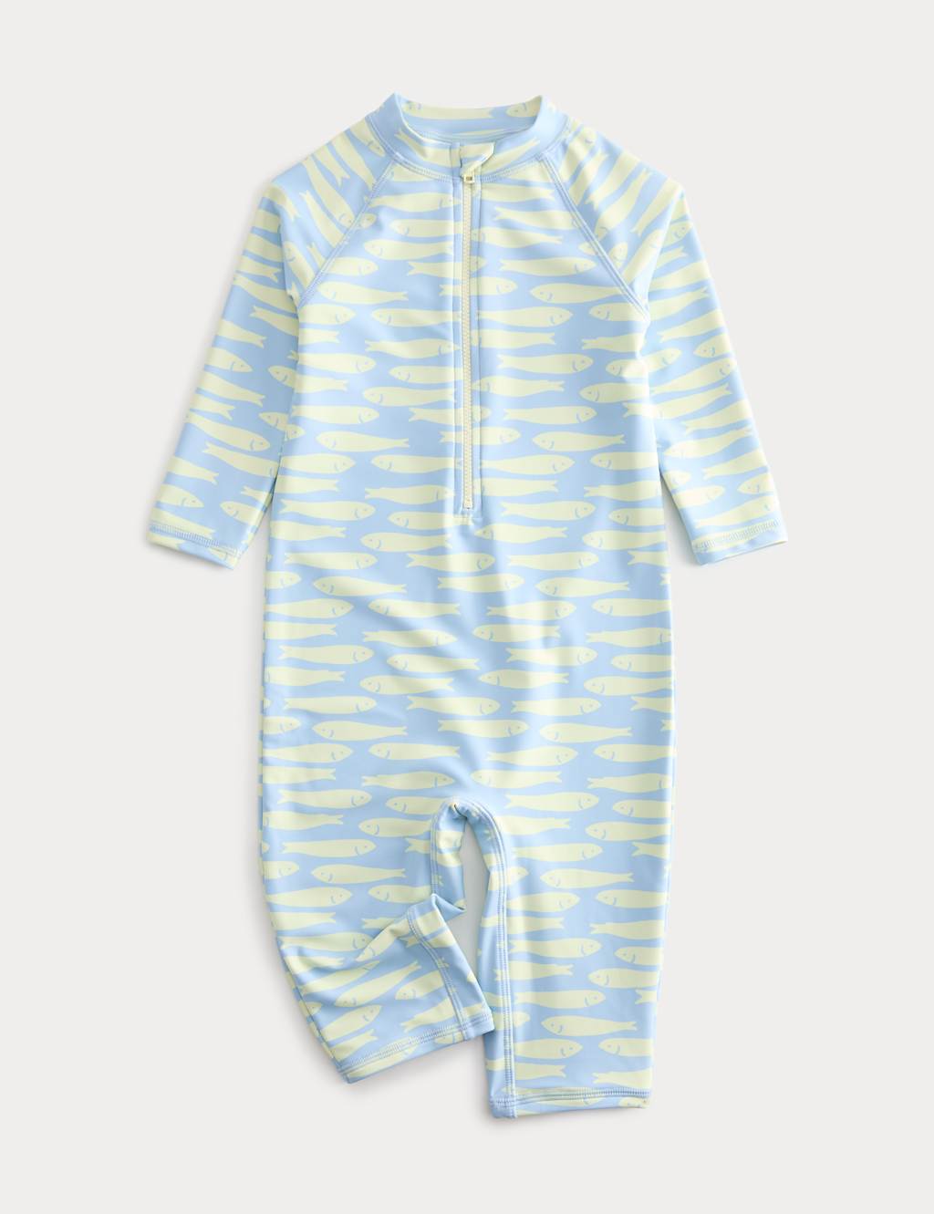 M&S Boys Sardine Printed All In One (2-8 Yrs) - 6-7 Years - Blue