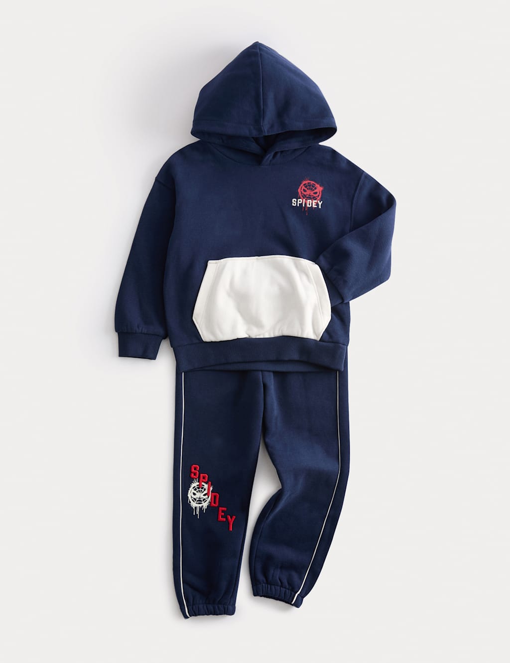 M&S Cotton Rich Spider-Man Outfit (2-8 Yrs) Navy Mix