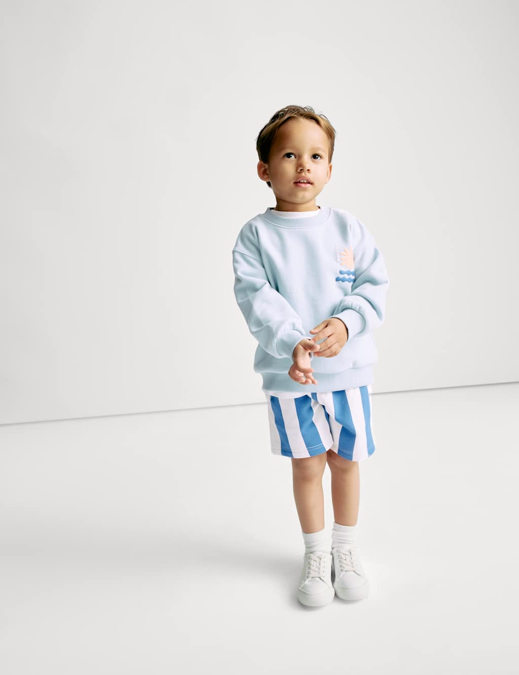 2pc Cotton Rich Sweatshirt and Shorts Set (1-8 Yrs)