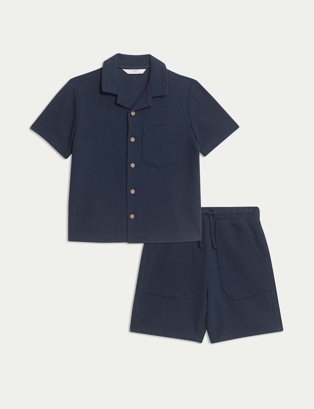 2pc Pure Cotton Waffle Shirt and Short Set (2-8 Yrs)