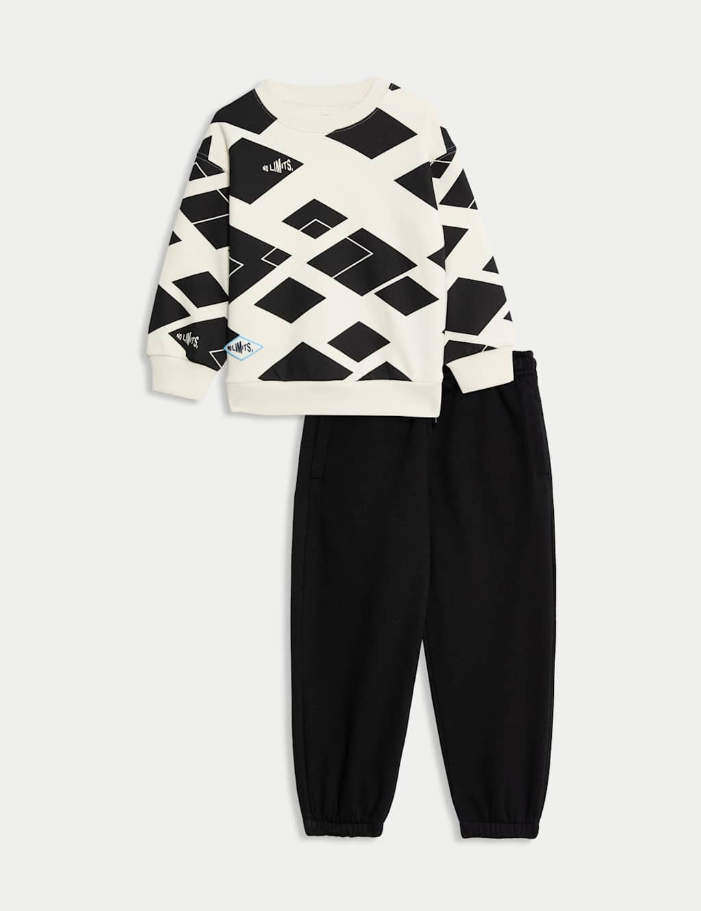 M&S Collection Boys Cotton Rich Mono Graphic Outfit (2-8 Yrs) - 3-4 Y - Black Mix, Black Mix