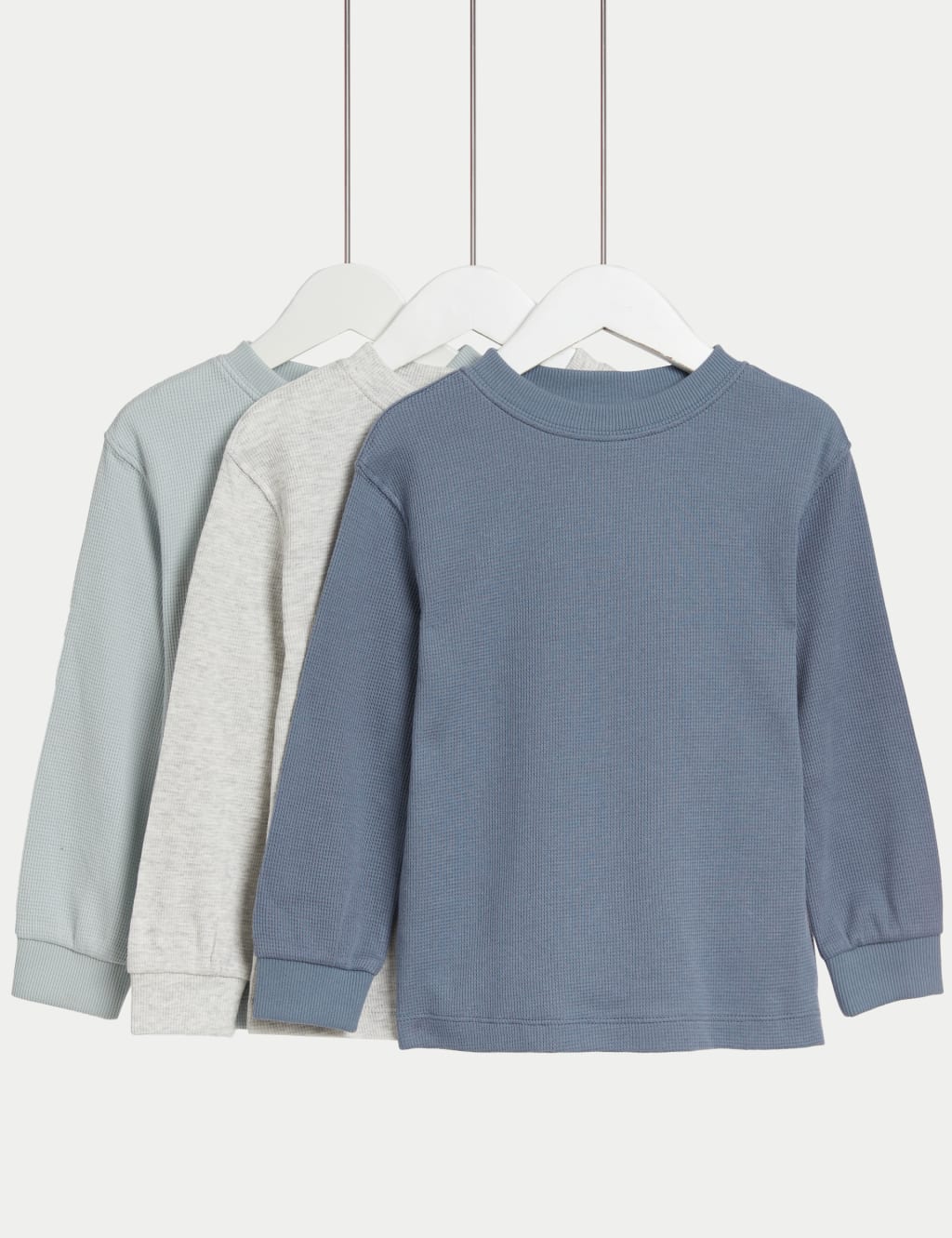 3pk Pure Cotton Waffle Tops (2-8 Yrs)