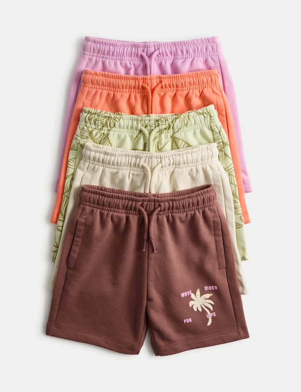 M&S Boys 5pk Cotton Rich Shorts (2-8 Yrs) - 4-5 Years - Multi