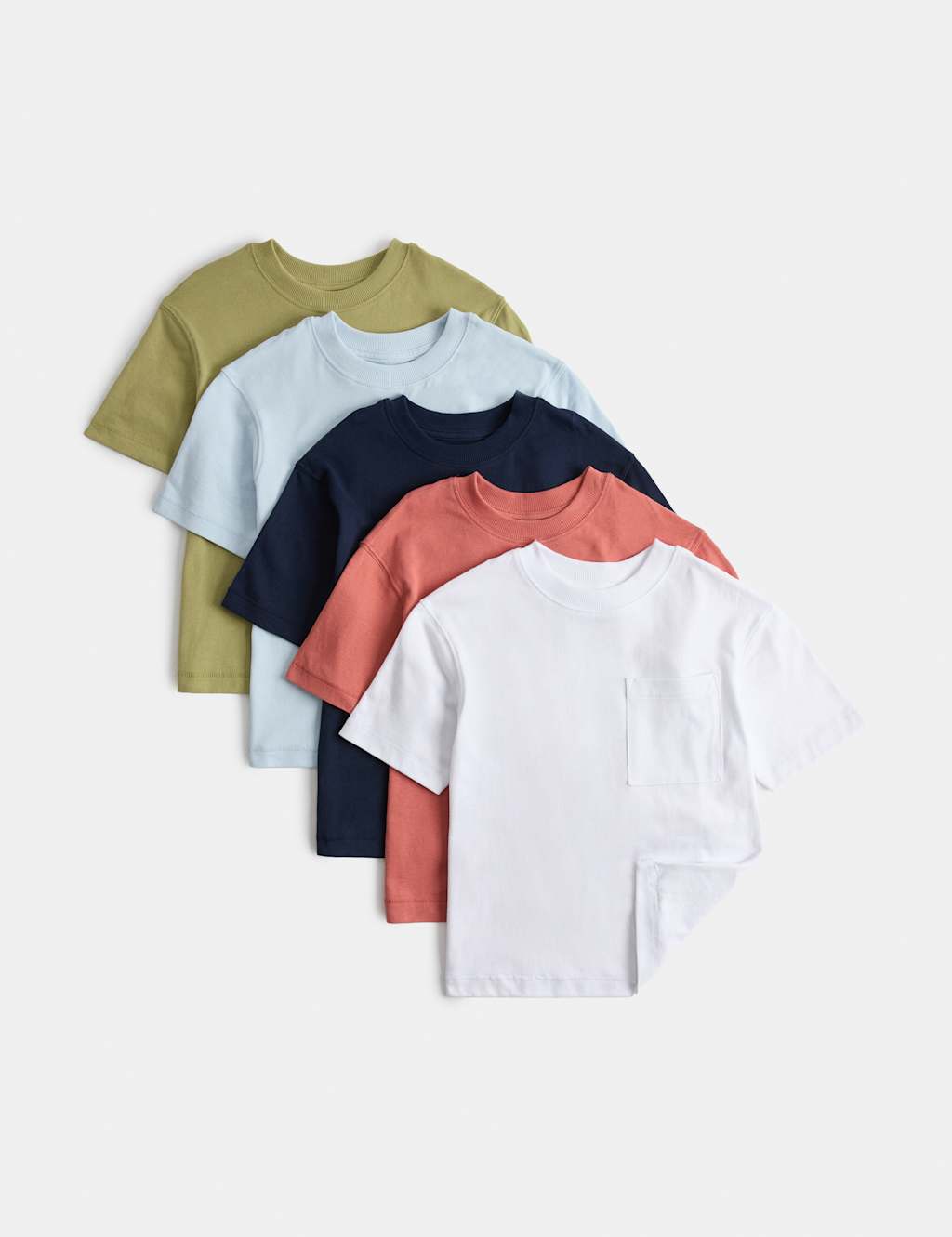 M&S Boys 5 Pack Pure Cotton T-Shirts (2-8 Yrs) - 4-5 Years - Multi