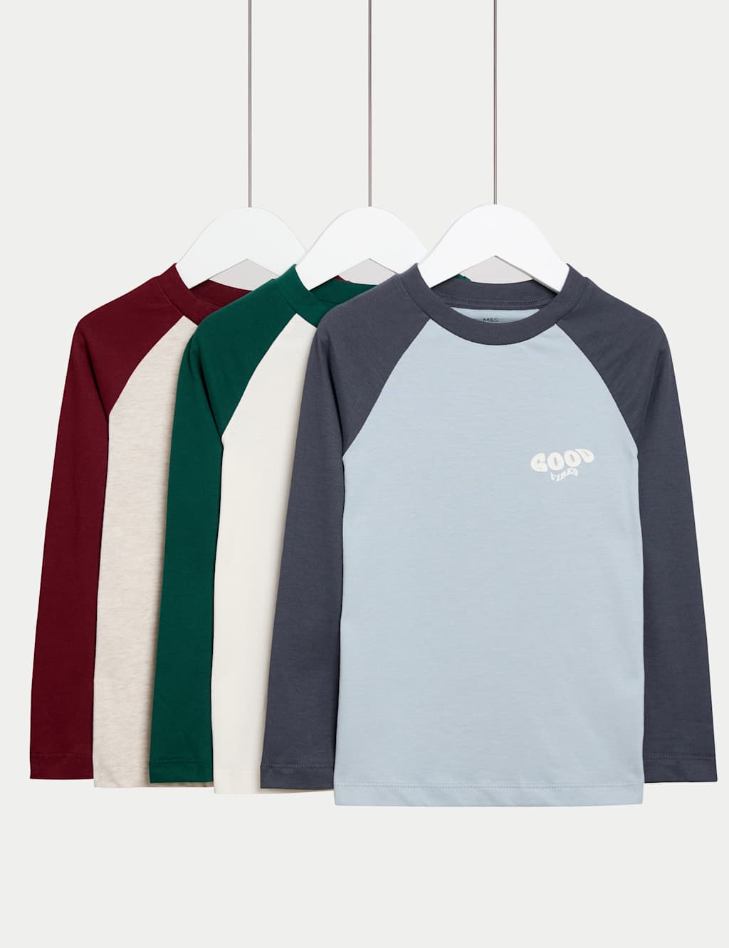 3pk Pure Cotton Colour Block T-Shirts (2-8 Yrs) Multi