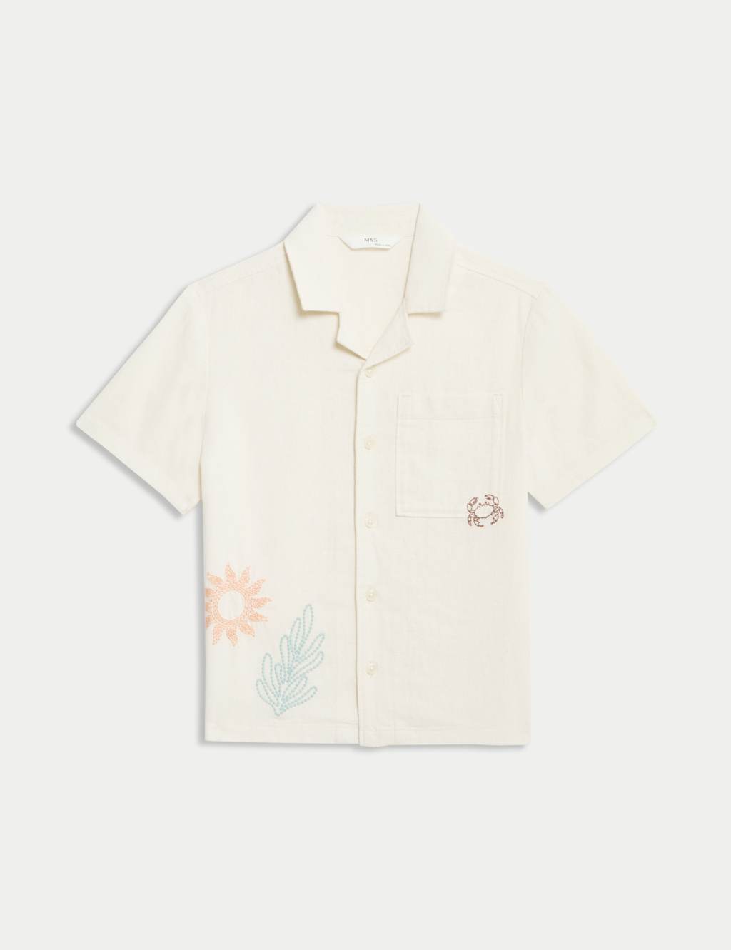 Linen Rich Embroidered Shirt (2-8 Yrs)