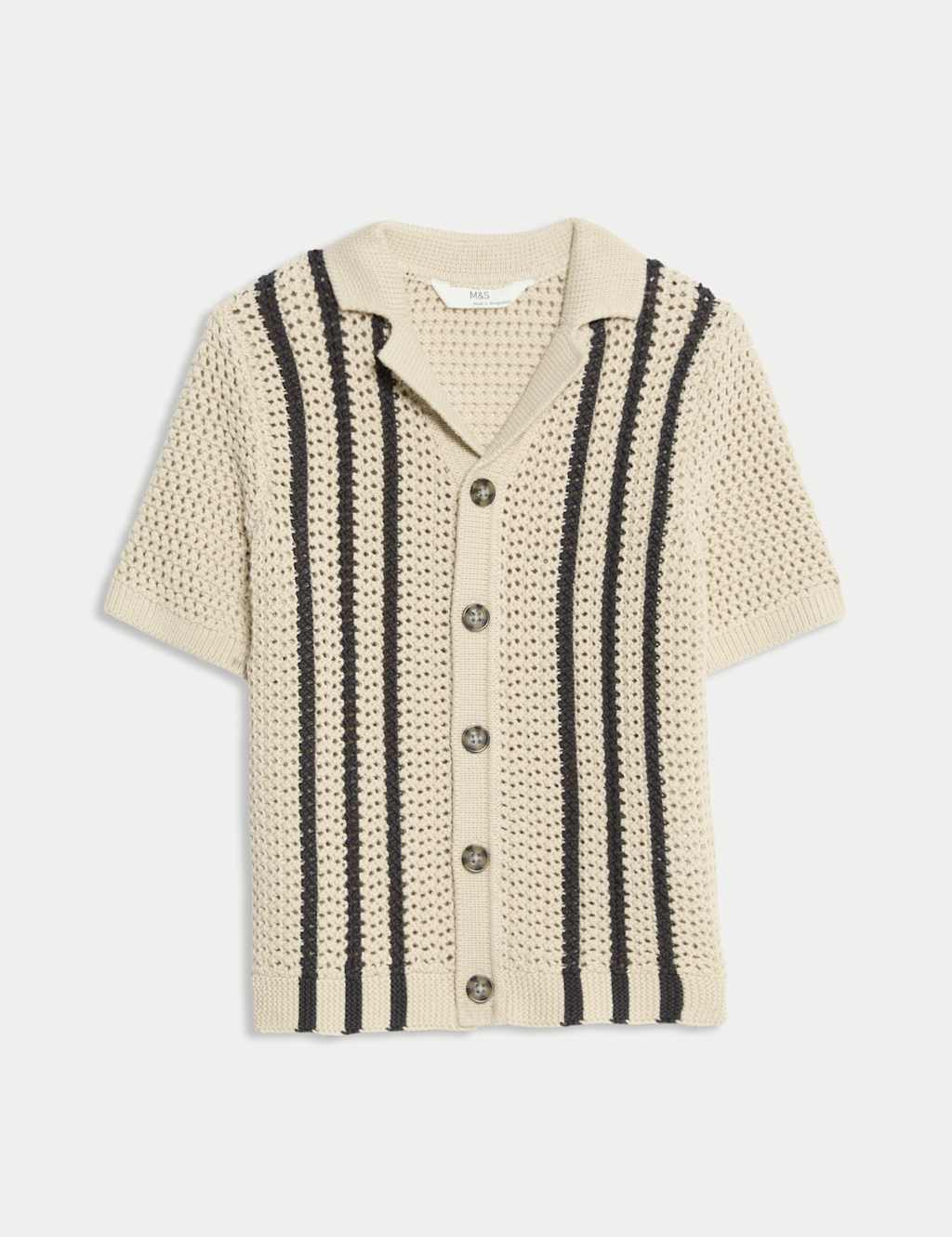 Pure Cotton Border Knitted Shirt (2-8 Yrs)