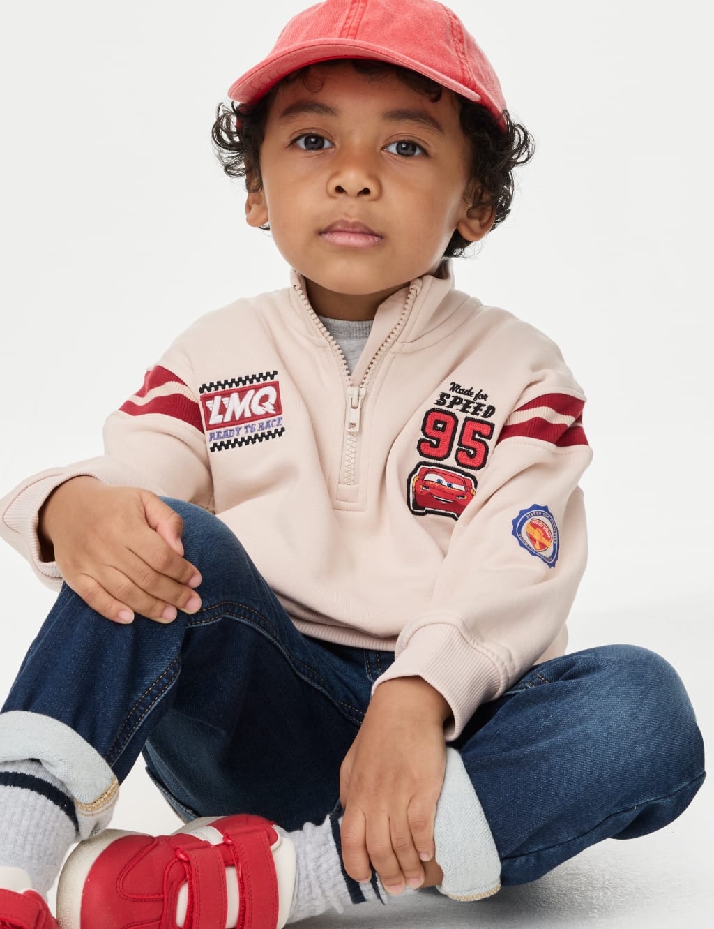 Cotton Rich Cars™ Half Zip Sweatshirt (2-8 Yrs)