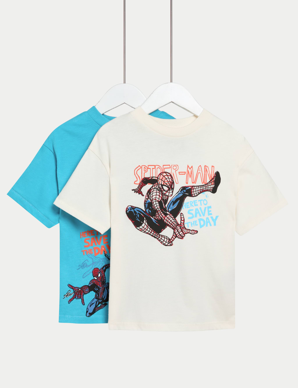 2pk Pure Cotton Spider-Man™ T-Shirts (2-8 Yrs)