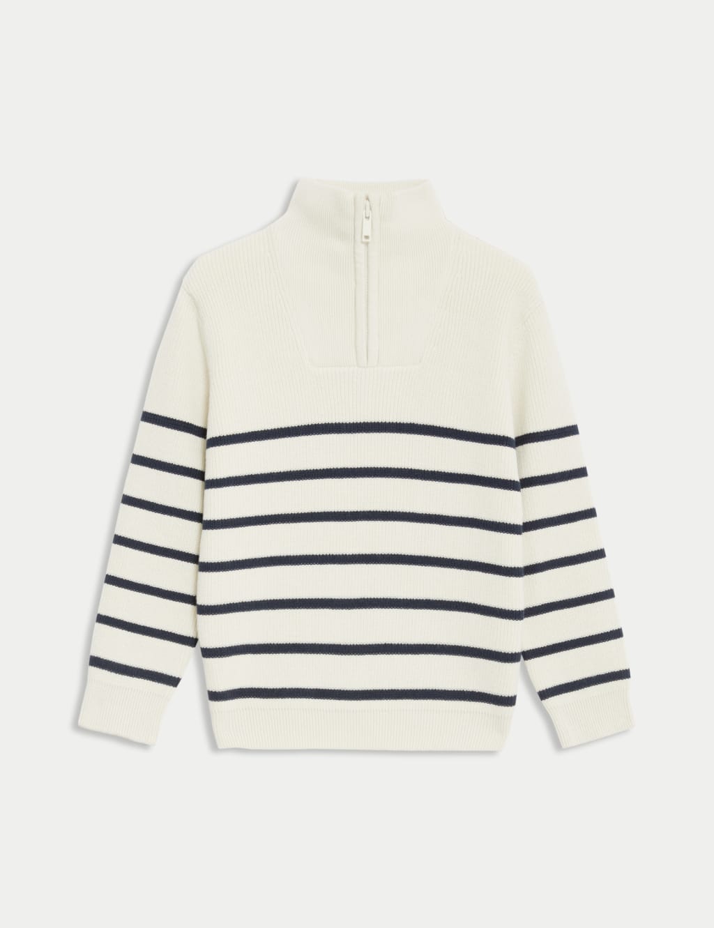 Pure Cotton Striped Half Zip Jumper (2-8 Yrs)