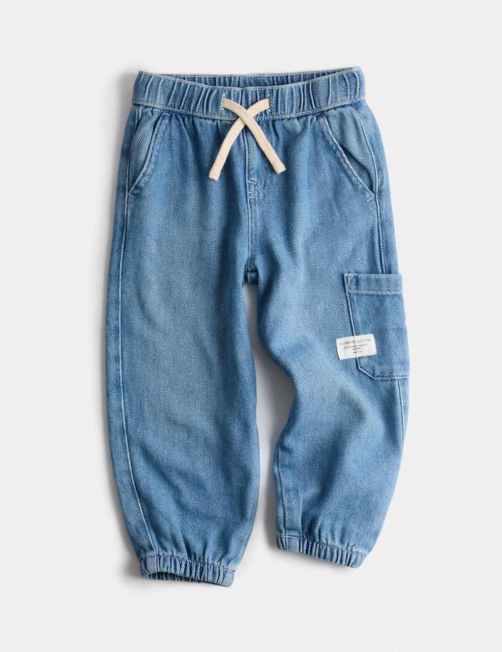 M&S Relaxed Denim Cargo Jeans (2-8 Yrs) Denim