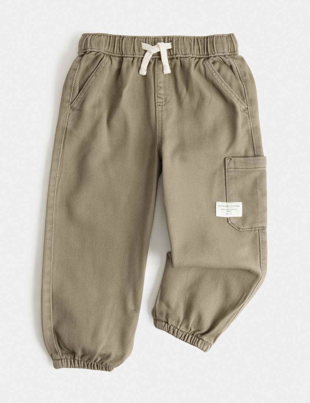 M&S Boys Relaxed Denim Cargo Jeans (2-8 Yrs) - 2-3 Years - Green