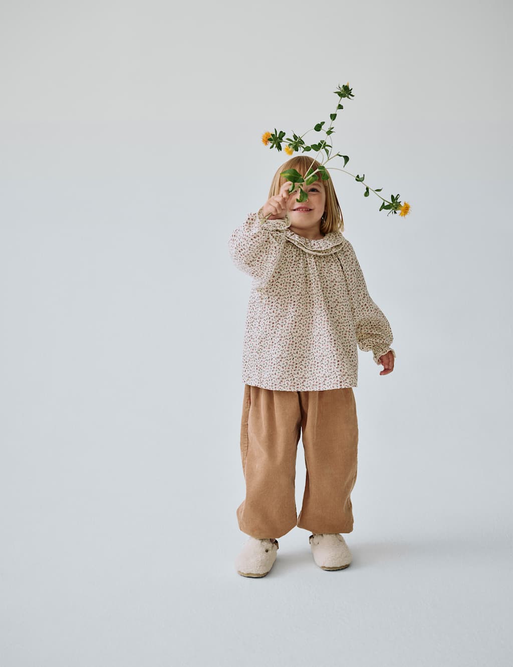 M&S x Binky Pure Cotton Corduroy Trousers (1-10 Yrs) Neutral