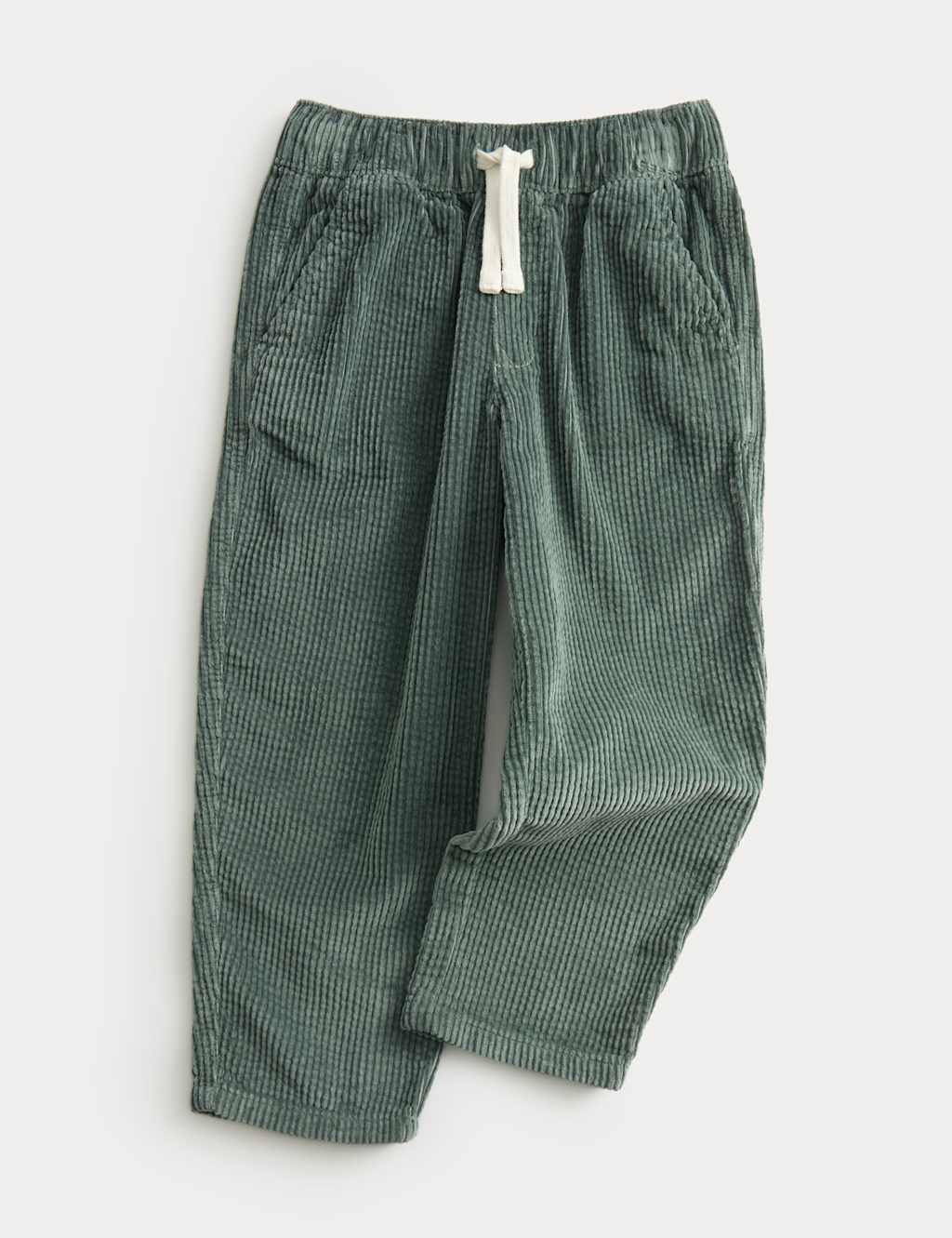M&S Pure Cotton Corduroy Trousers (2-8 Yrs) Green