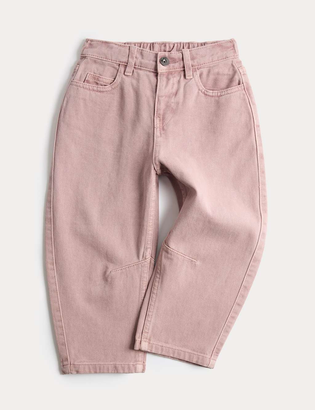 M&S Boys Pure Cotton Barrel Leg Jeans (2-8 Yrs) - 3-4 Years - Mink