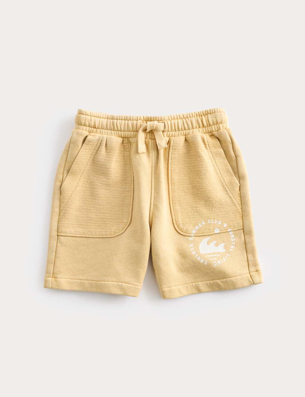 M&S Boys Pure Cotton Jersey Summer Club Shorts (2-8 Yrs) - 2-3 Years - Yellow