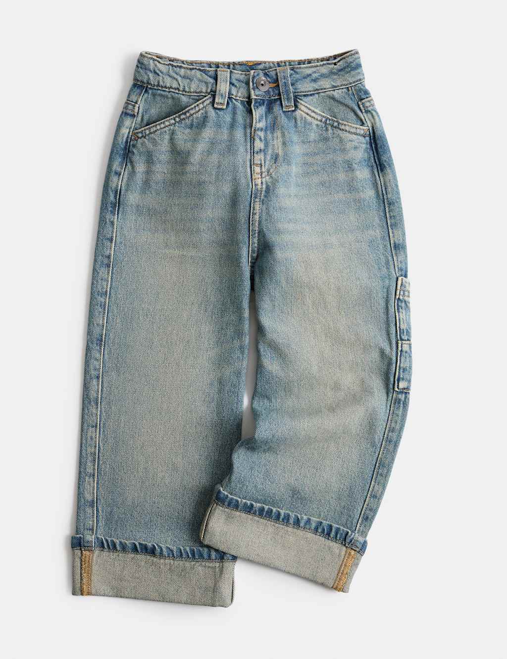 M&S Boys Pure Cotton Denim Carpenter Jeans (2-8 Yrs) - 3-4 Years - Tint