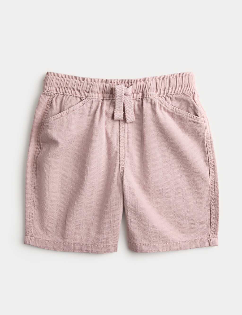 M&S Boys Pure Cotton Textured Shorts (2-8 Yrs) - 2-3 Years - Pink
