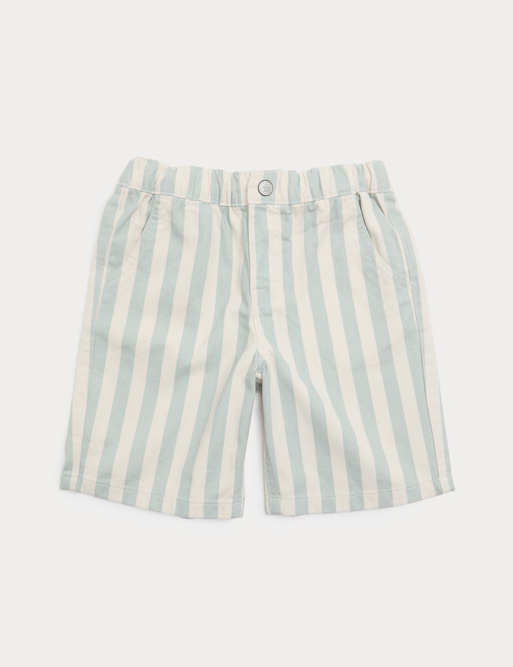 M&S Boys Pure Cotton Denim Striped Shorts (2-8 Yrs) - 2-3 Years - Blue Mix