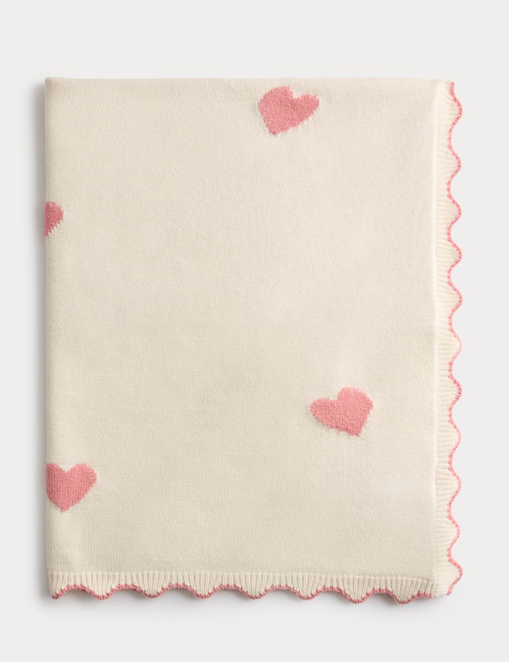 M&S Love Heart Knitted Shawl Light Cream