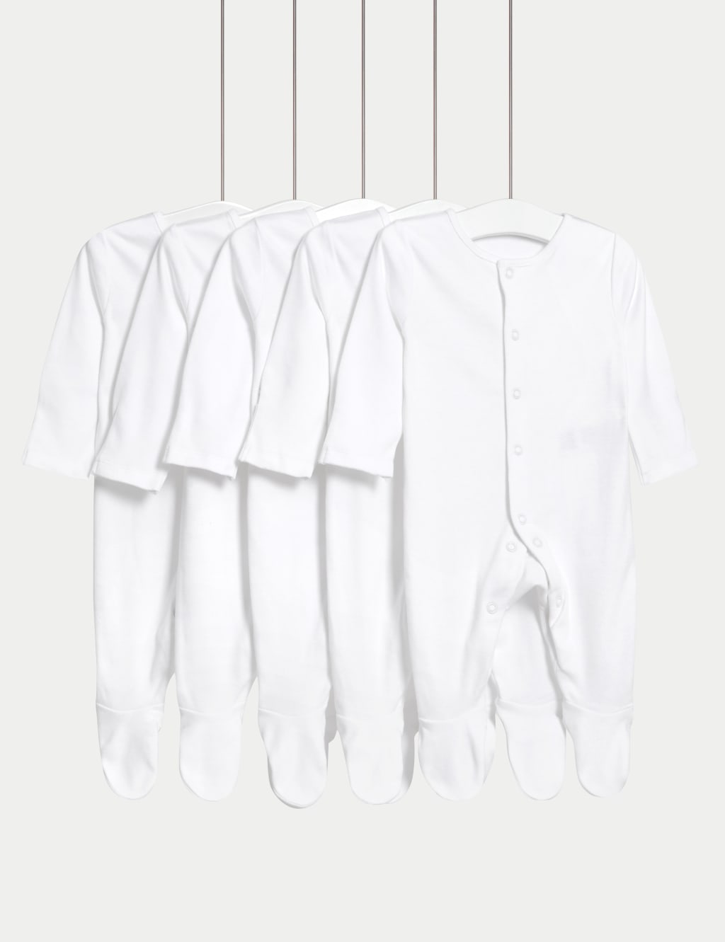5pk Pure Cotton Sleepsuits (5lbs-3 Yrs)