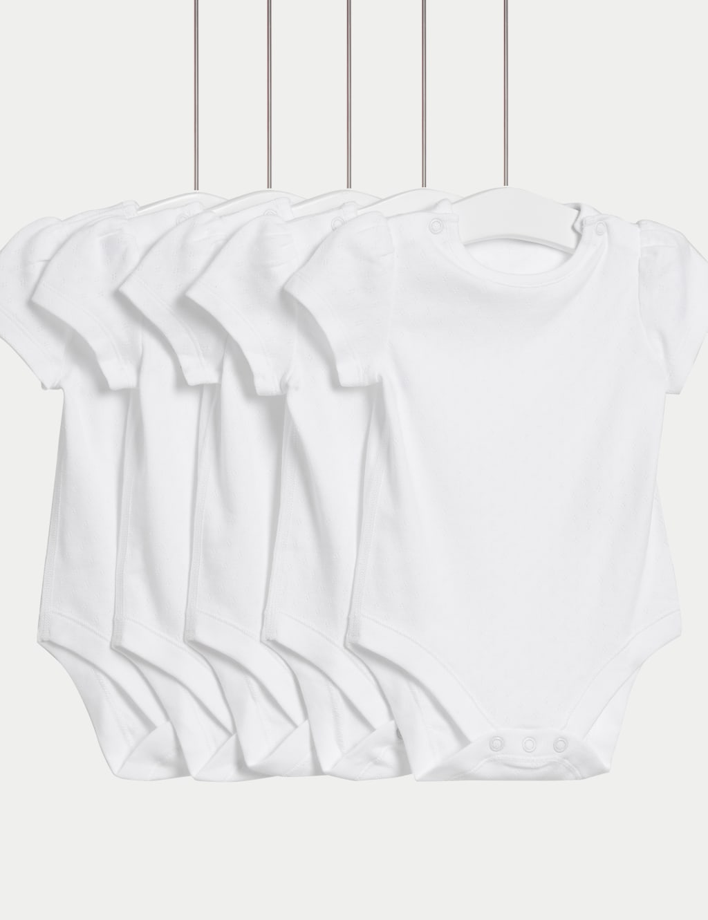 5pk Pure Cotton Pointelle Bodysuits (5lbs-3 Yrs)