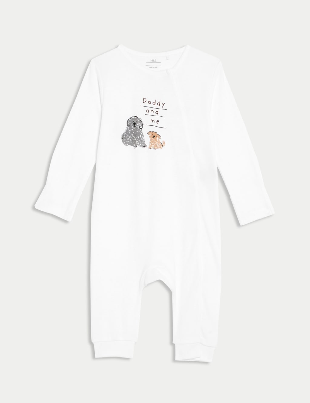 Pure Cotton 'Daddy And Me' Footless Sleepsuit (0-12 Mths)