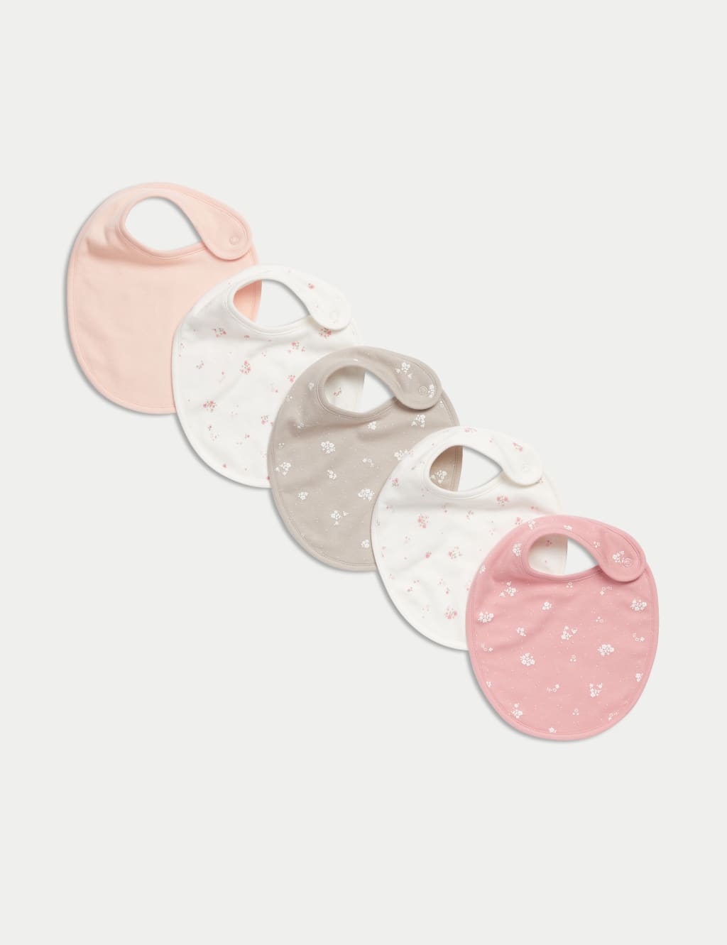 5pk Pure Cotton Floral Bibs