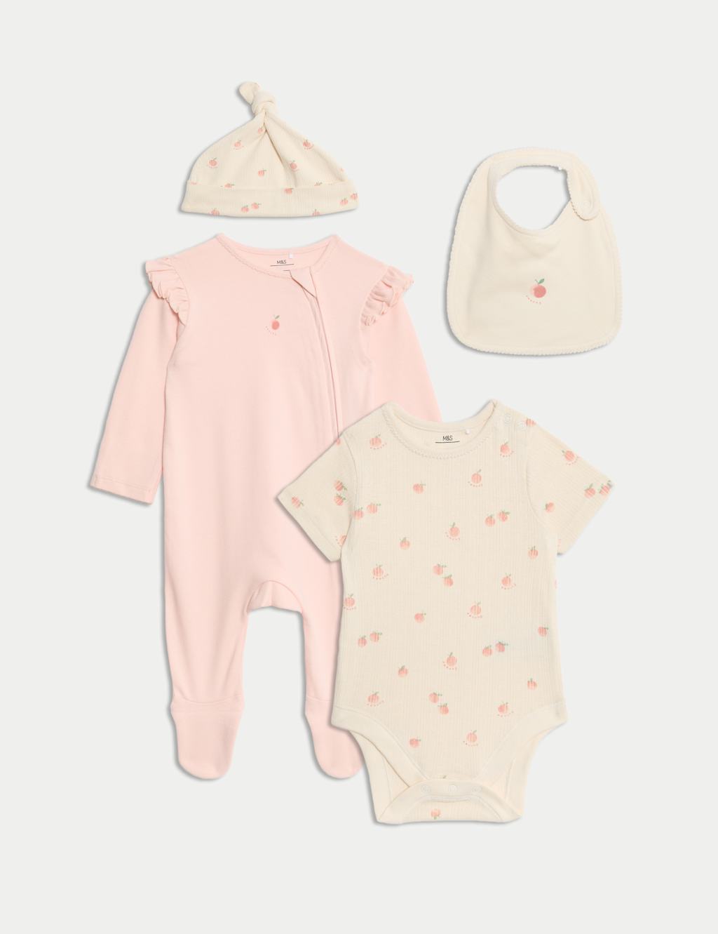 4pc Pure Cotton Peach Starter Set (7lbs-1 Yrs)