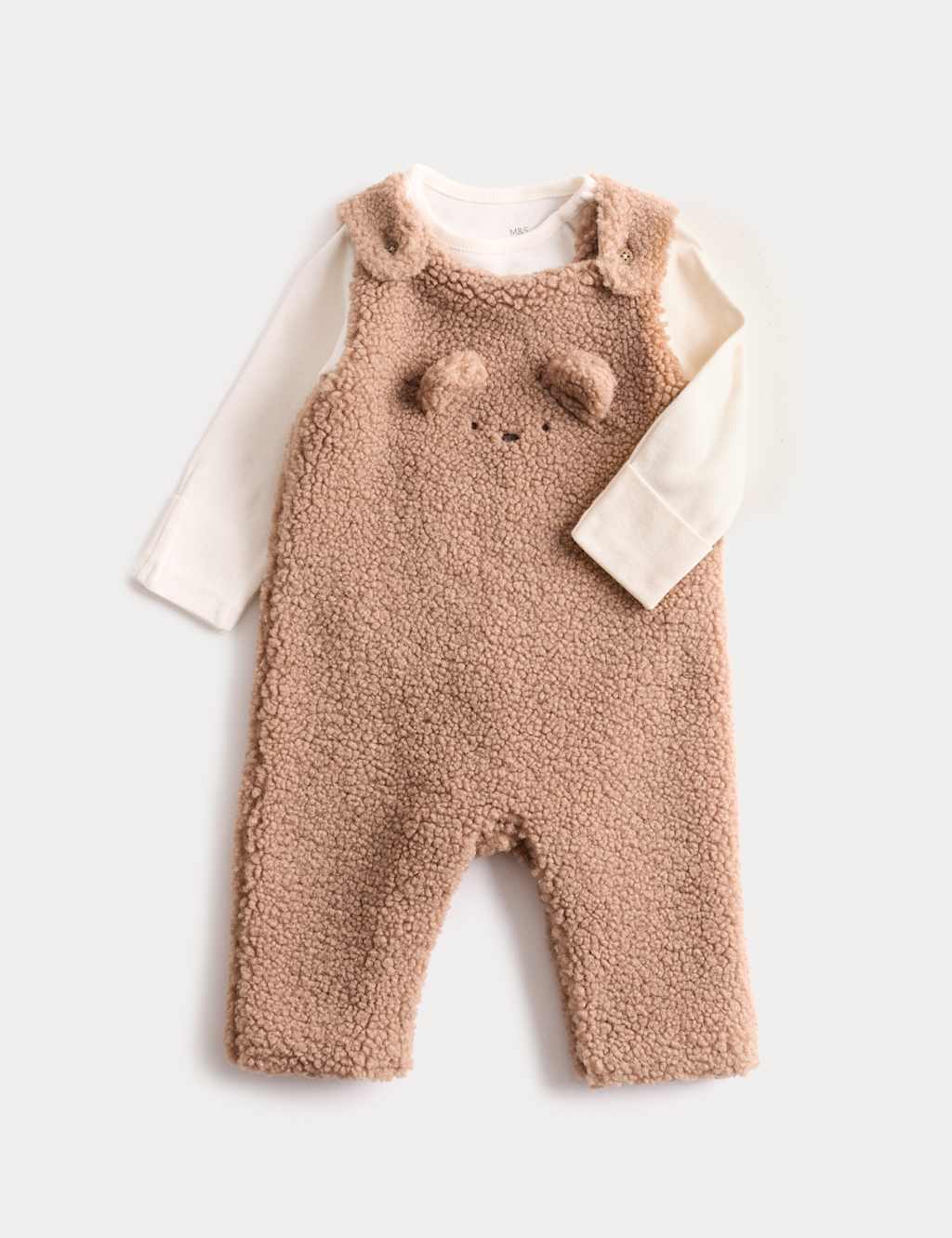 M&S 2pc Cotton Rich Bunny Outfit (0-12 Mths) Mink Mix
