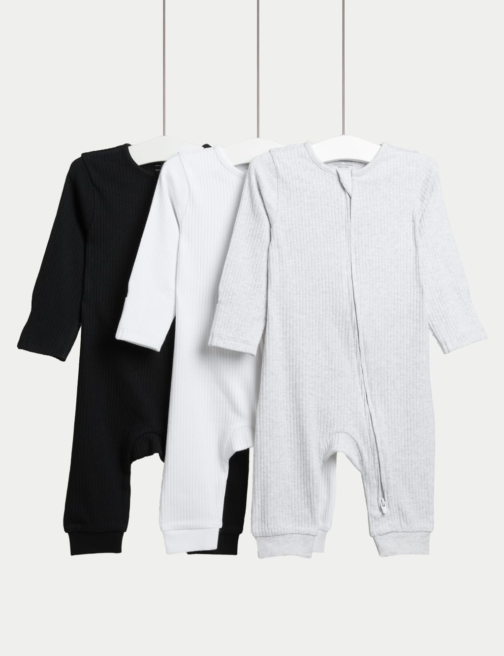 3pk Cotton Rich Footless Sleepsuits (0-3 Yrs)