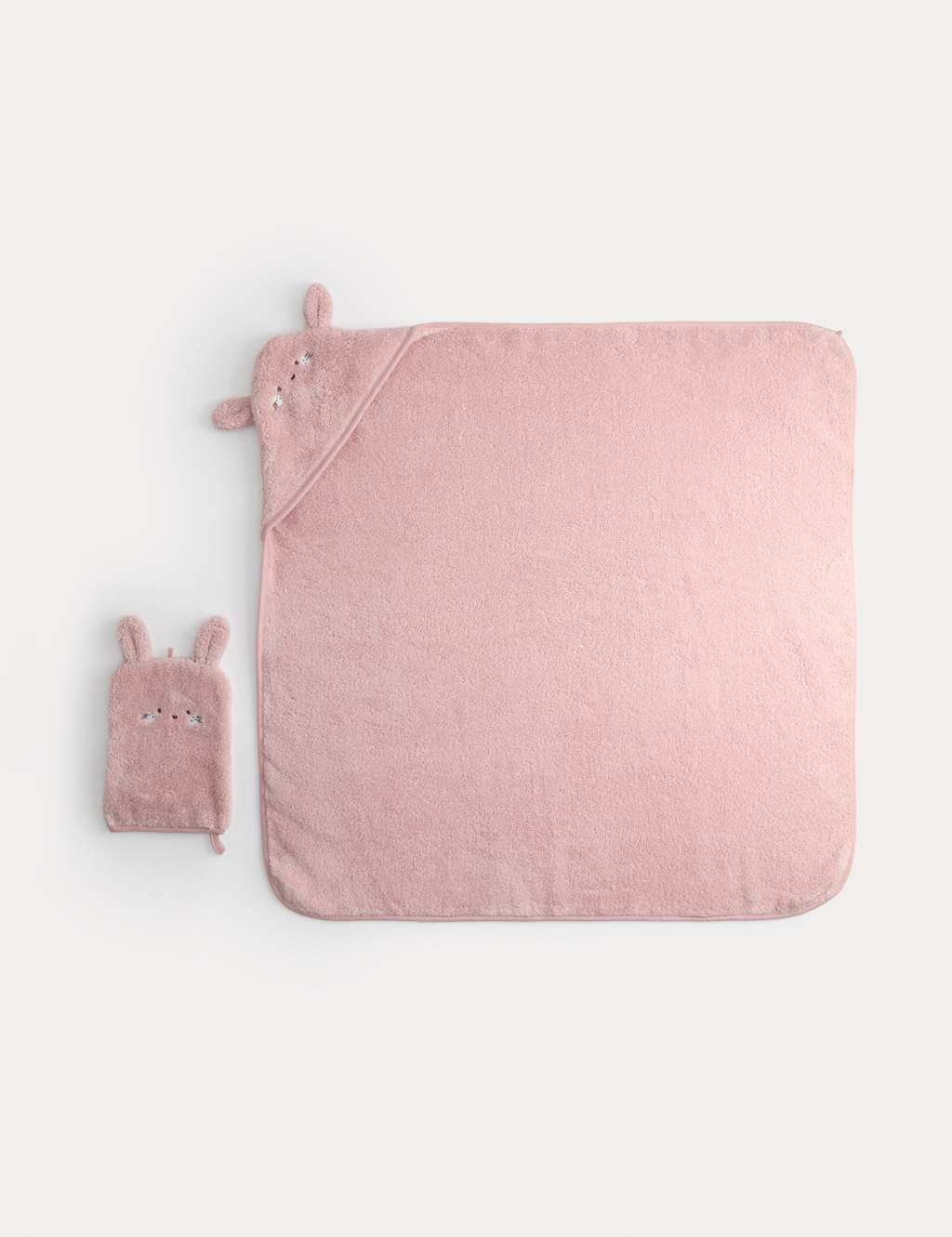 M&S Pure Cotton Bunny Hooded Towel Pink