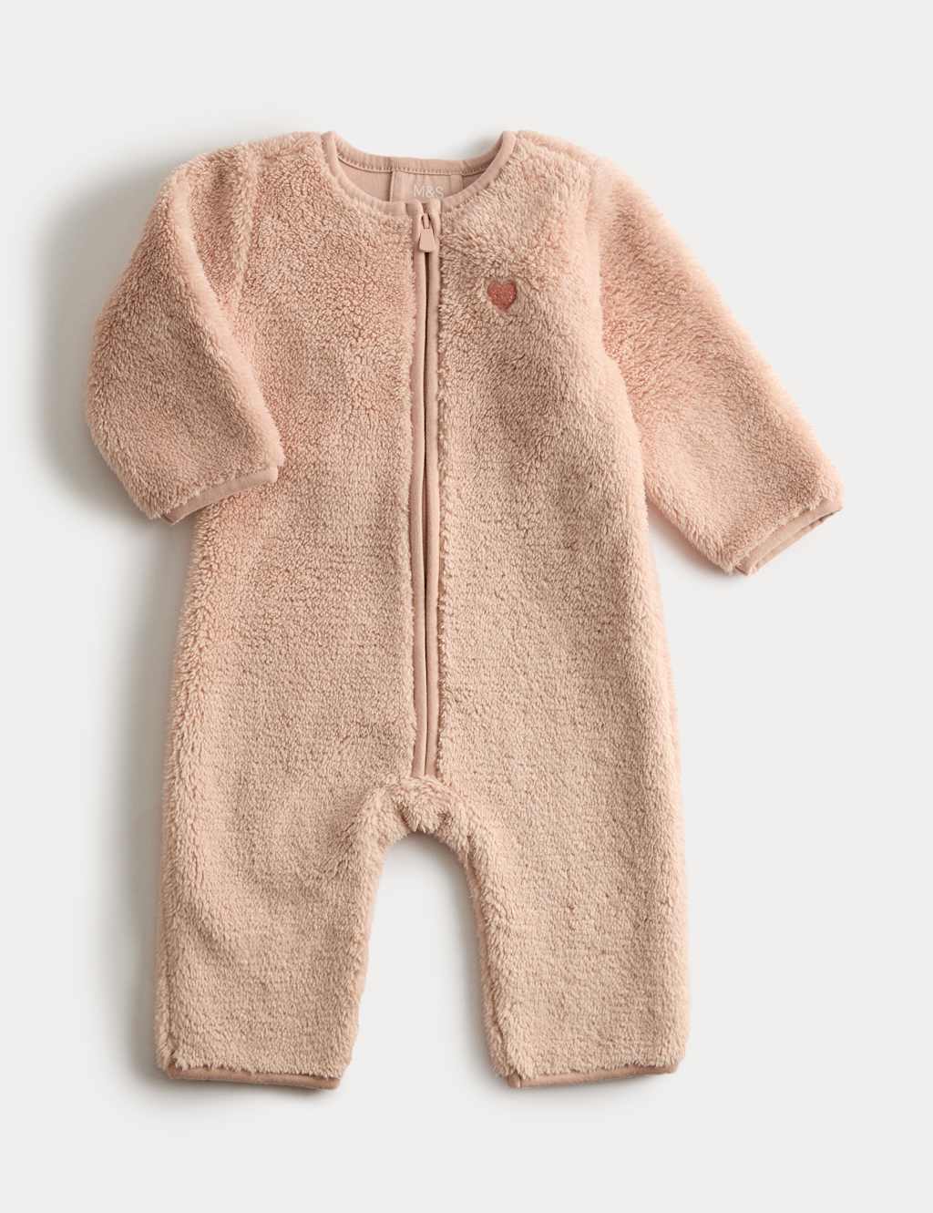 Borg Heart Zip All in One (0-12 Mths) Blush