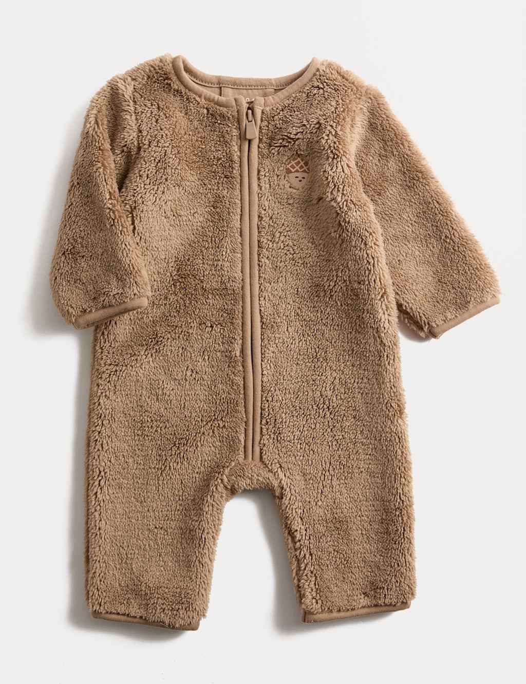 Borg Heart Zip All in One (0-12 Mths) Mink