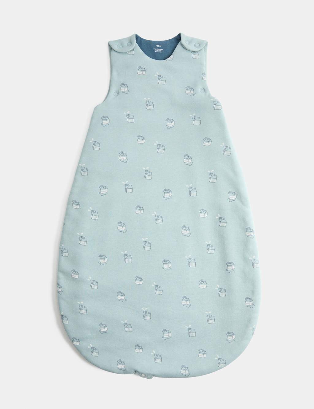 M&S Kids 2.5 Tog Milk Box Sleeping Bag (0-3 Yrs) - 18-36 Months - Aqua Marine
