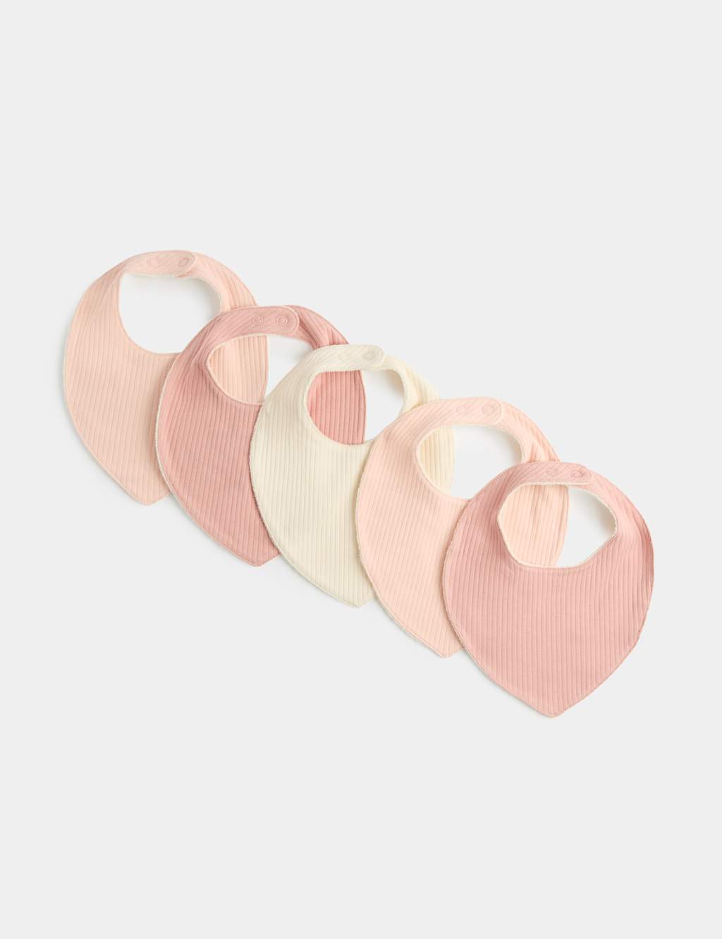 M&S Girls 5 Pack Cotton Rich Dribble Bibs - Pink Mix