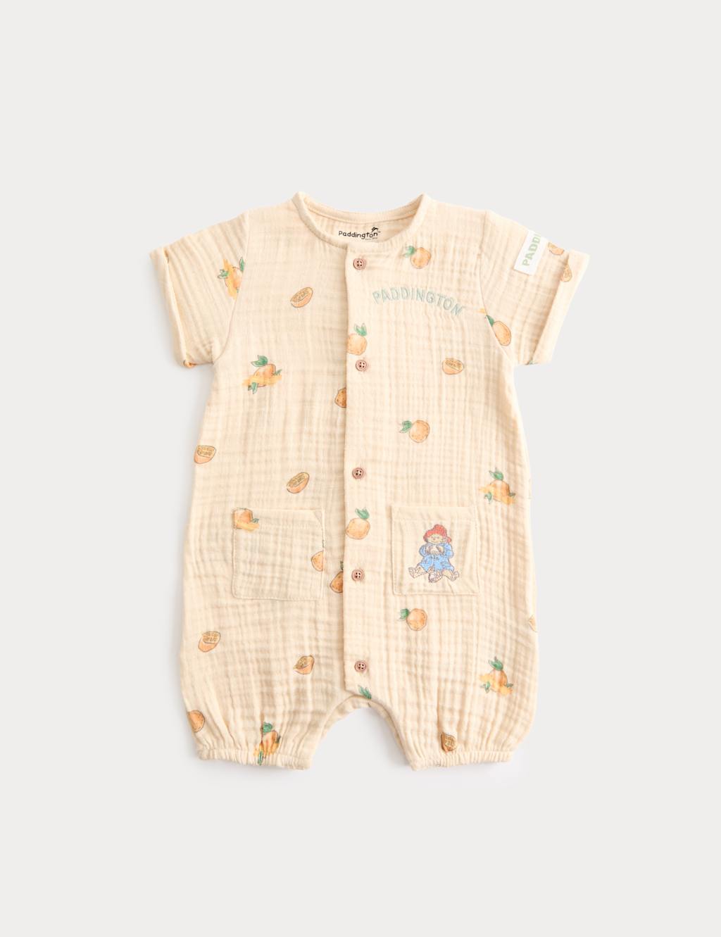 M&S Kids Pure Cotton Paddington Romper (0-24 Mths) - Newborn - Brown Mix