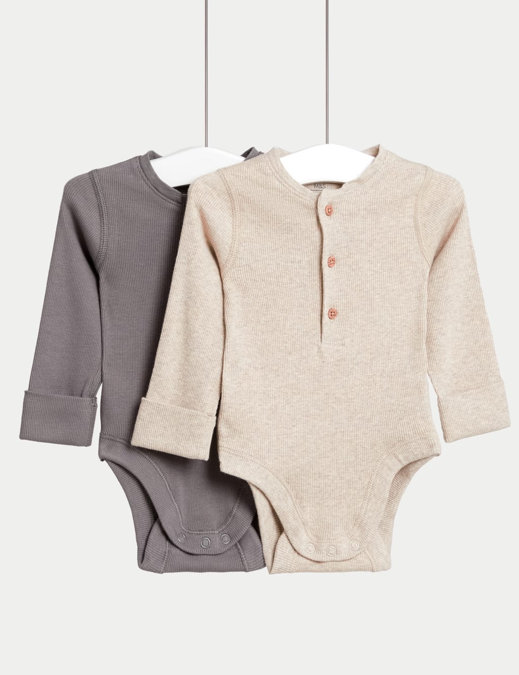 2pk Pure Cotton Bodysuits (0-3 Yrs)