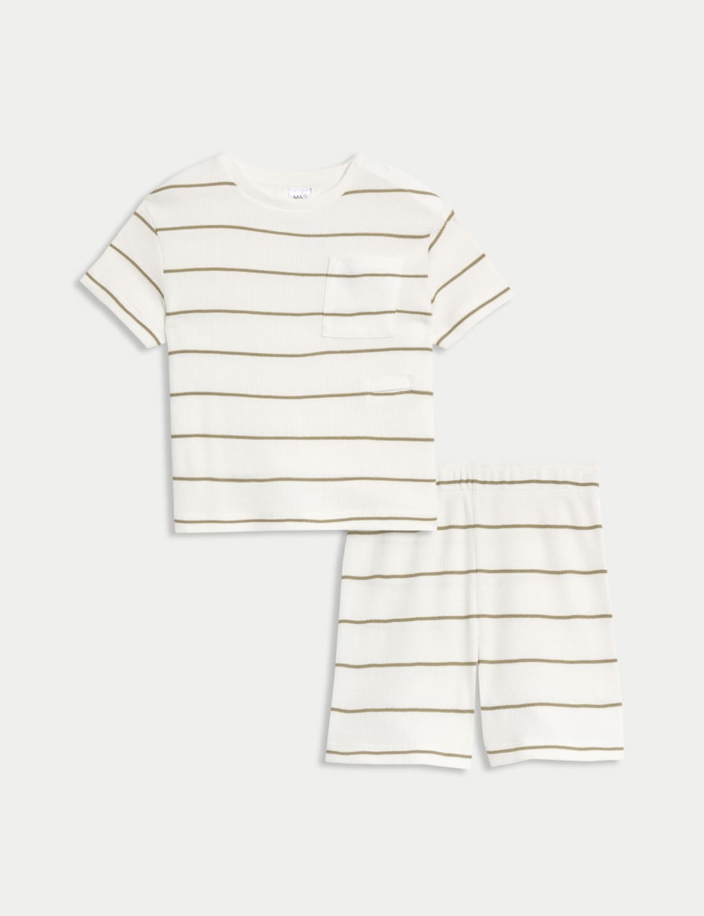Adaptive Cotton Blend Waffle Striped Pyjamas (1-16 Yrs)
