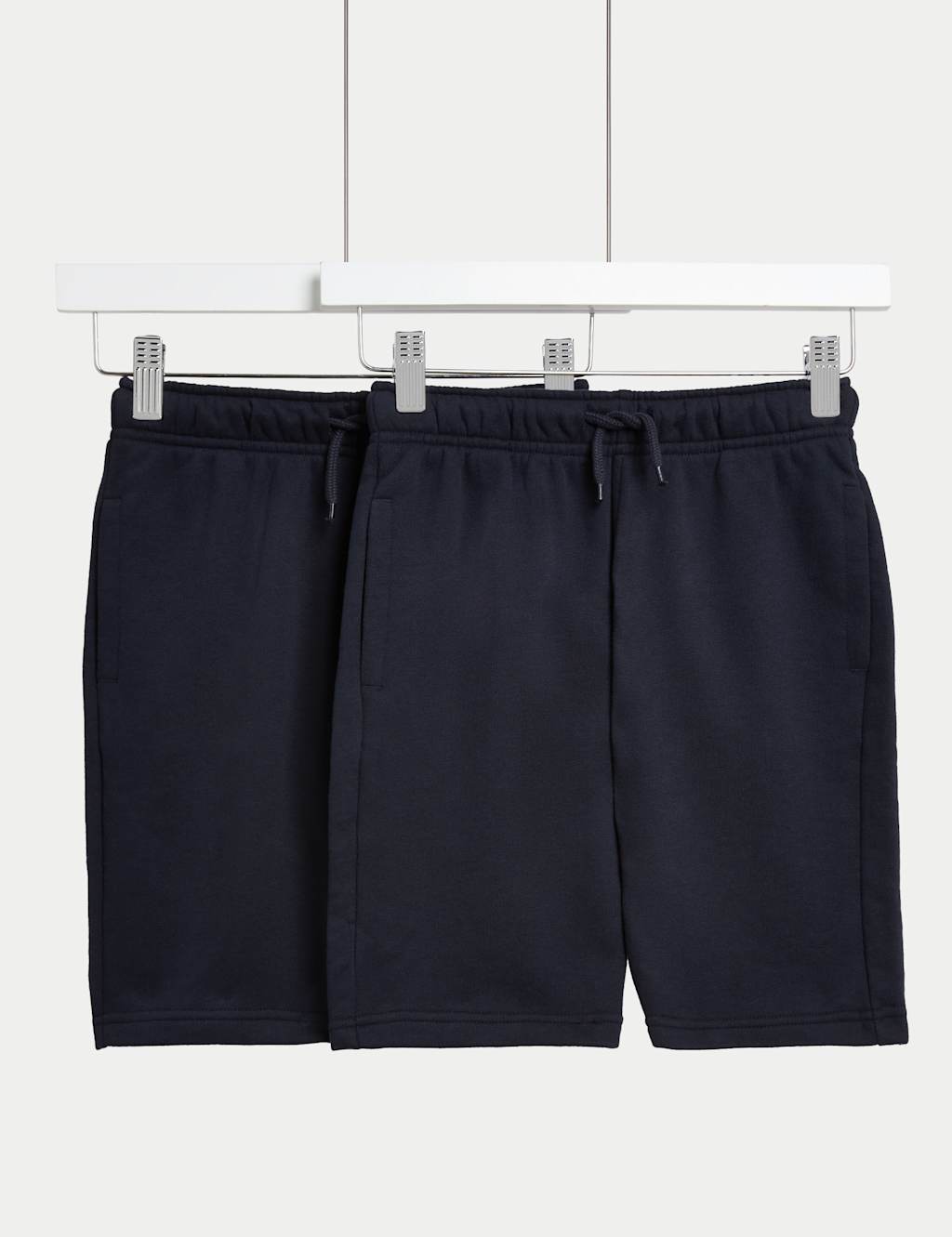 2pk Adaptive Cotton Rich Plain Shorts (2-16 Yrs)