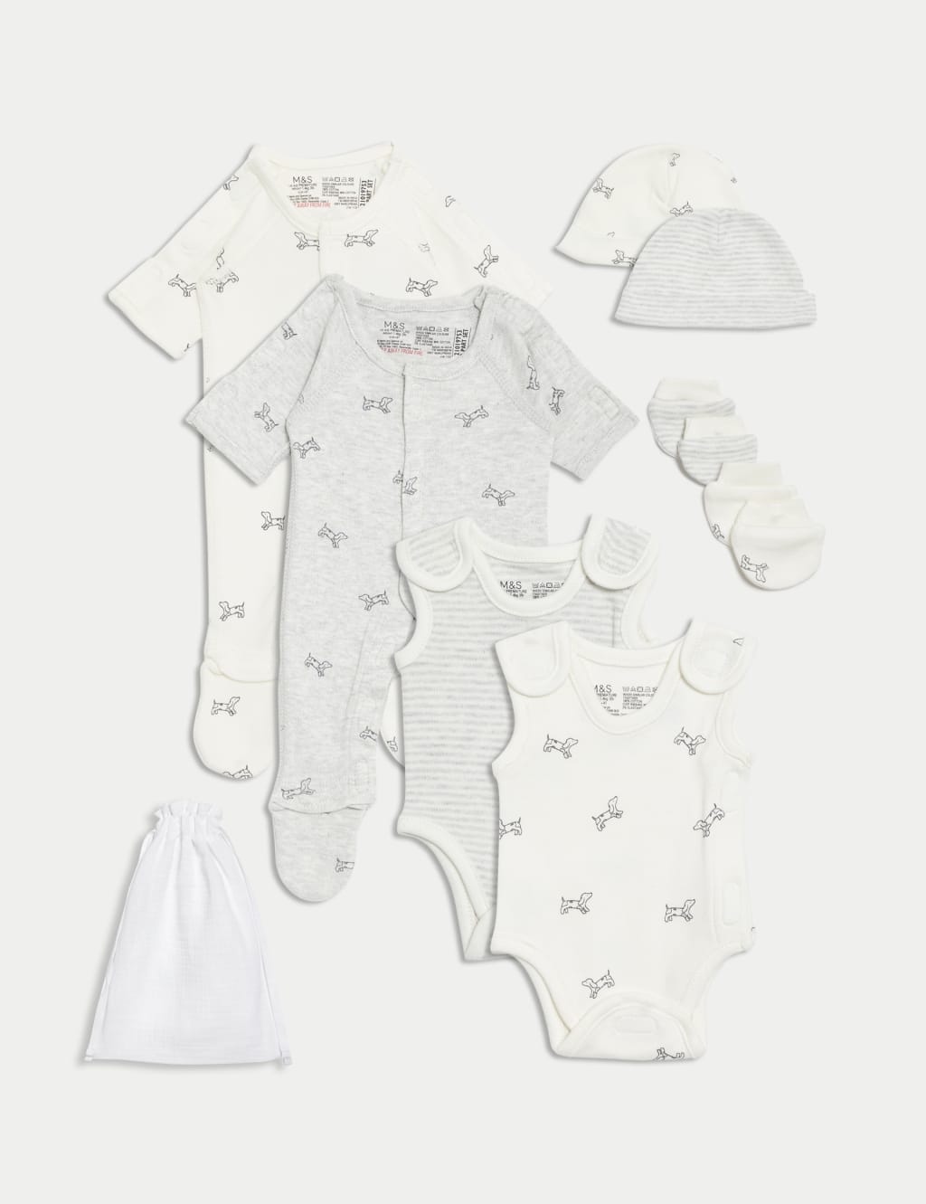 8pc Cotton Rich Premature Hospital Starter Set