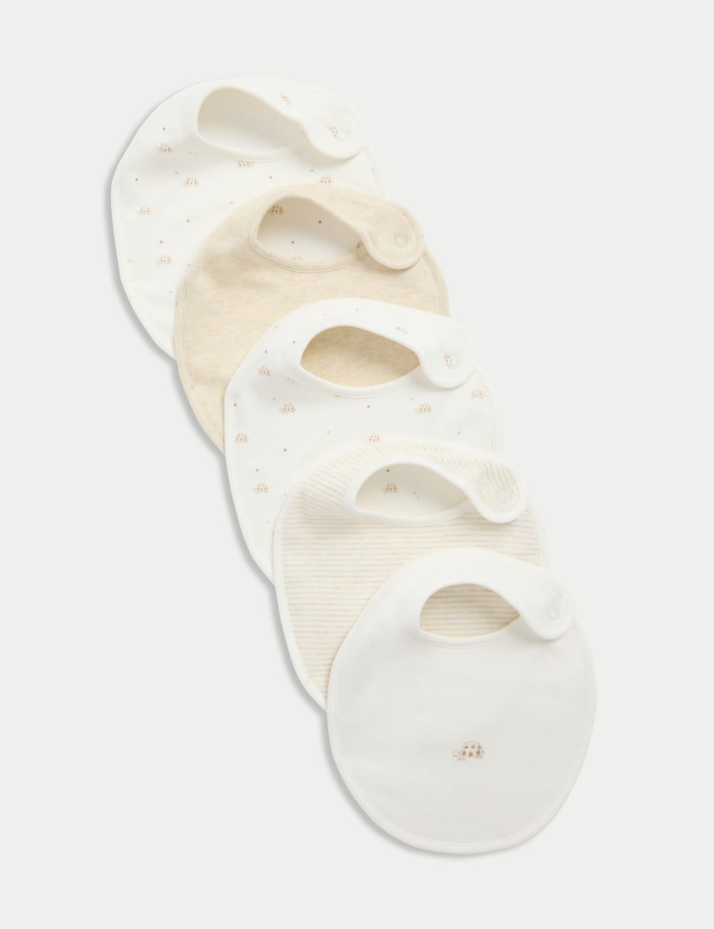 5pk Pure Cotton Printed Bibs